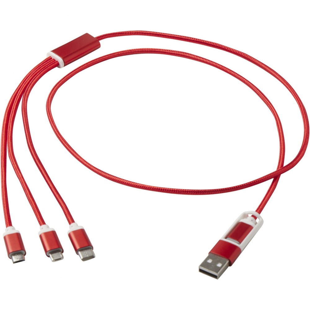 Logo trade business gifts image of: Versatile 5-1 recycled aluminium charging cable