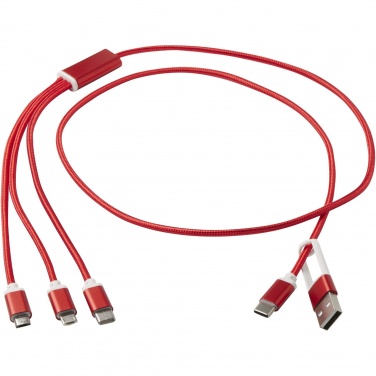 Logo trade promotional gifts picture of: Versatile 5-1 recycled aluminium charging cable