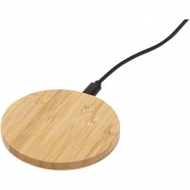 Logo trade promotional gifts picture of: Essence 15W bamboo wireless charging pad