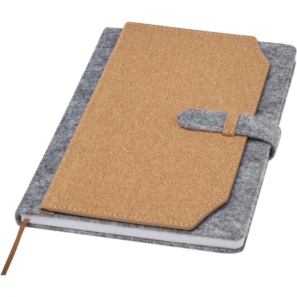 Logo trade corporate gift photo of: Viviana A5 recycled felt and cork notebook
