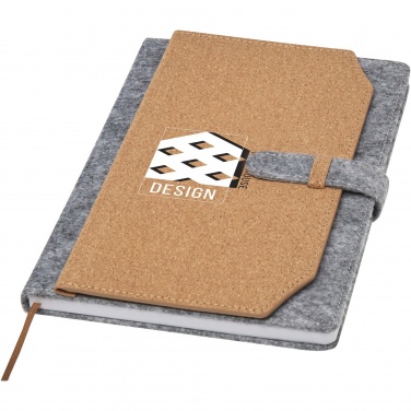 Logo trade promotional giveaways image of: Viviana A5 recycled felt and cork notebook