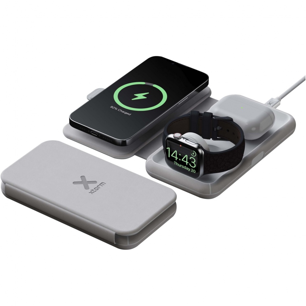 Logo trade promotional items picture of: Xtorm XWF31 15W foldable 3-in-1 wireless travel charger