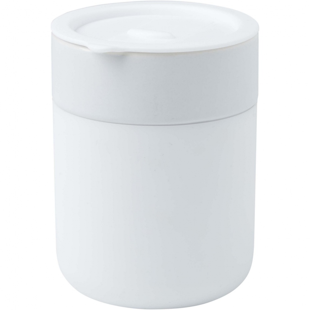 Logo trade advertising product photo of: Java 330 ml ceramic tumbler with silicone wrap and plastic lid