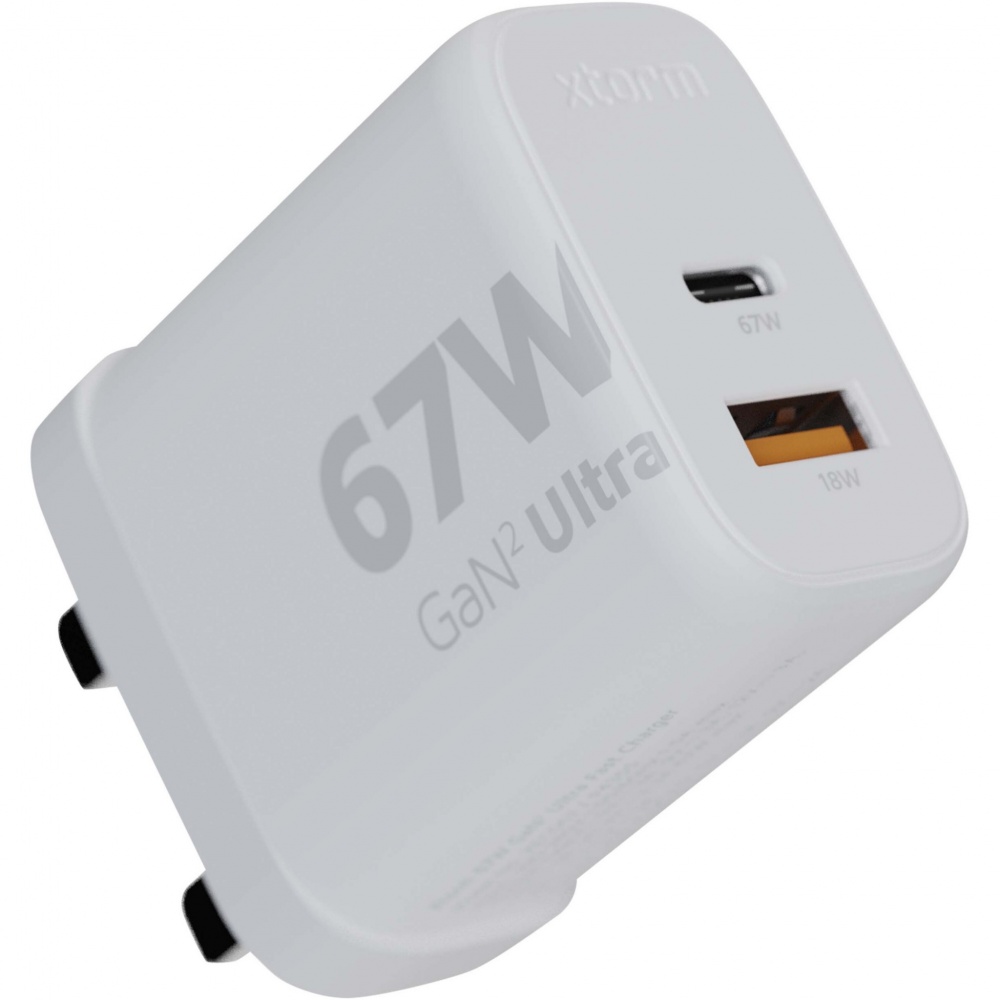 Logotrade promotional merchandise image of: Xtorm XEC067G GaN² Ultra 67W wall charger - UK plug