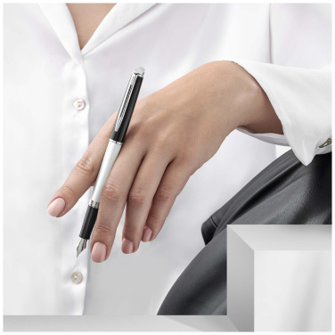 Logotrade promotional item image of: Hemisphere colour blocking fountain pen with palladium trim