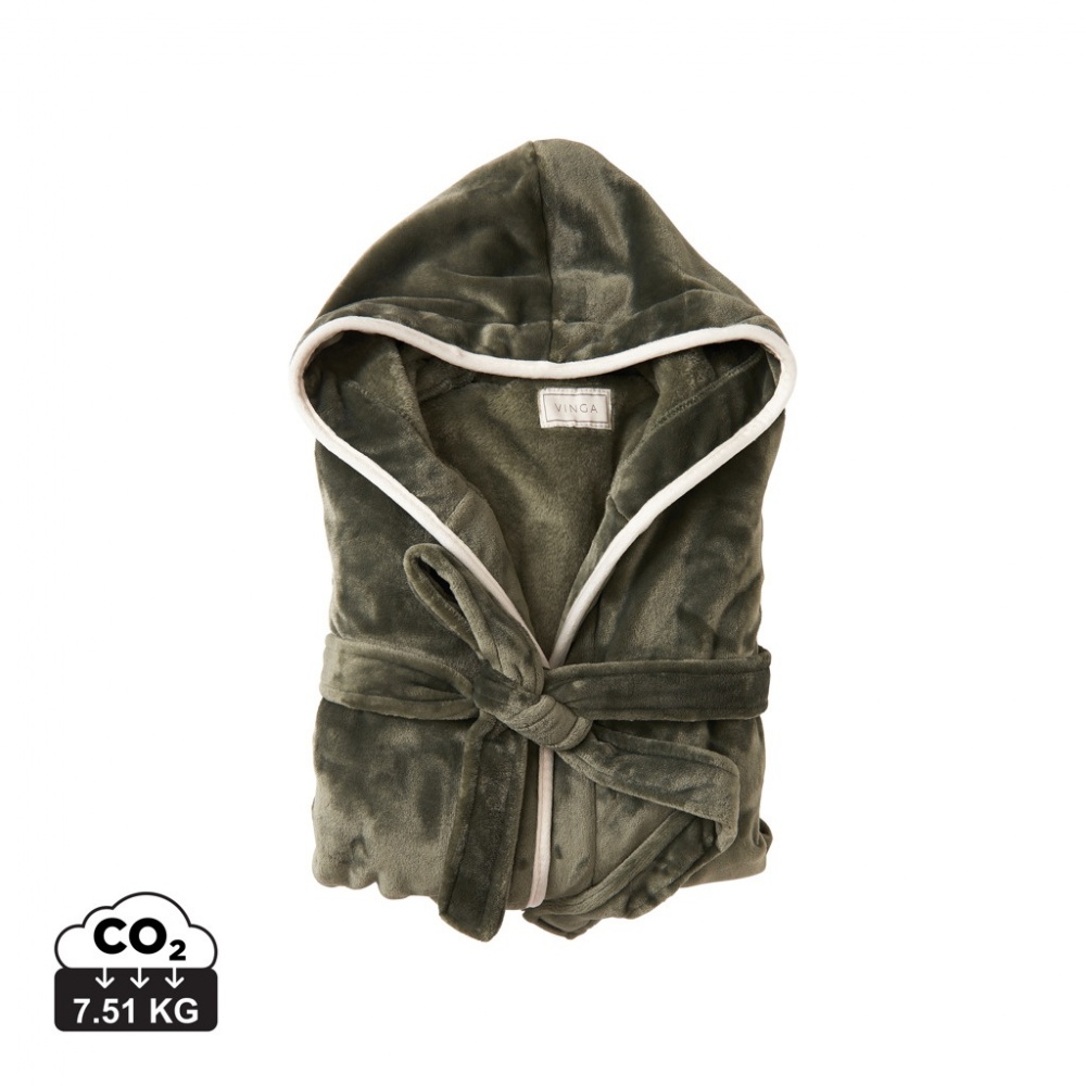Logotrade promotional product image of: VINGA Louis luxury plush GRS RPET robe size S-M