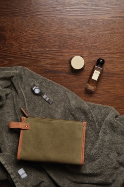 Logotrade promotional gift image of: VINGA Bosler GRS recycled canvas toiletry bag