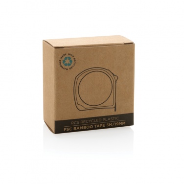 Logotrade promotional item image of: RCS recycled plastic bamboo tape 5M/19mm