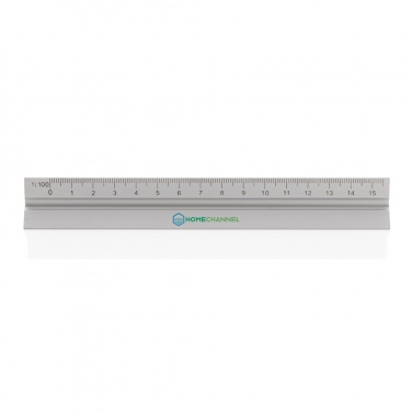 Logo trade promotional products image of: 15cm. Aluminum triangular ruler