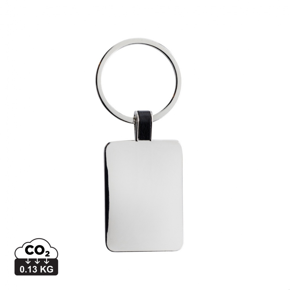 Logotrade promotional item picture of: RCS recycled zinc alloy rectangle keyring