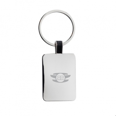 Logo trade business gifts image of: RCS recycled zinc alloy rectangle keyring