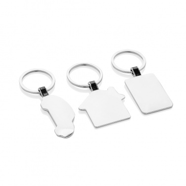 Logotrade promotional merchandise picture of: RCS recycled zinc alloy rectangle keyring