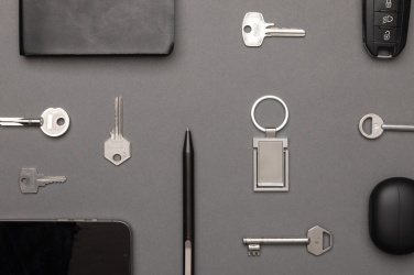 Logo trade promotional gifts image of: RSC recycled zinc alloy phone stand keychain