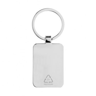 Logotrade promotional item picture of: RCS recycled zinc alloy rectangle keychain with bamboo