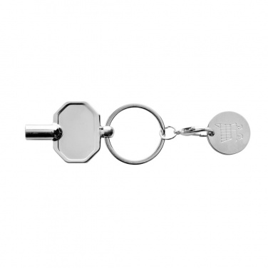 Logo trade business gift photo of: RCS recycled zinc alloy radiator key keychain with coin