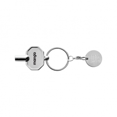 Logo trade promotional gifts picture of: RCS recycled zinc alloy radiator key keychain with coin