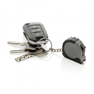 Logo trade business gifts image of: MeasureMate RCS reycled ABS 1 meter tape keychain