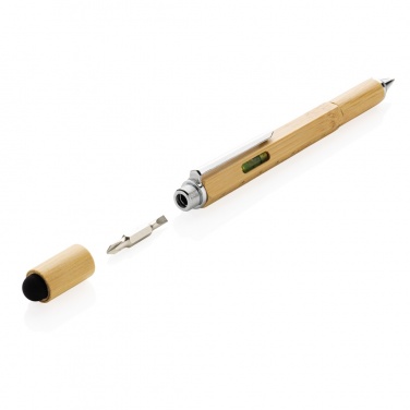 Logotrade promotional giveaway image of: Bamboo 5-in-1 toolpen