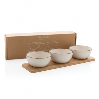Logotrade advertising products photo of: Ukiyo 3pc serving bowl set with bamboo tray