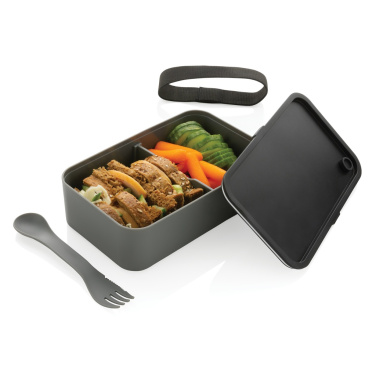Logo trade business gift photo of: GRS recycled PP lunch box with spork