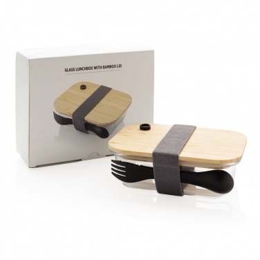 Logotrade promotional item image of: Glass lunchbox with bamboo lid