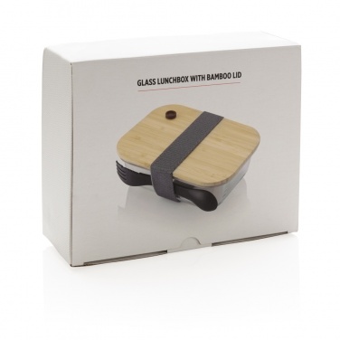 Logotrade corporate gift image of: Glass lunchbox with bamboo lid