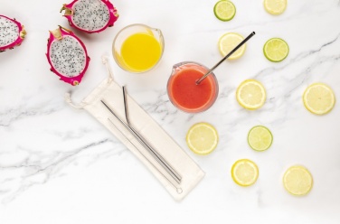 Logo trade promotional giveaways picture of: Reusable stainless steel 3 pcs straw set