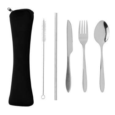 Logo trade advertising products picture of: 4 PCS stainless steel re-usable cutlery set
