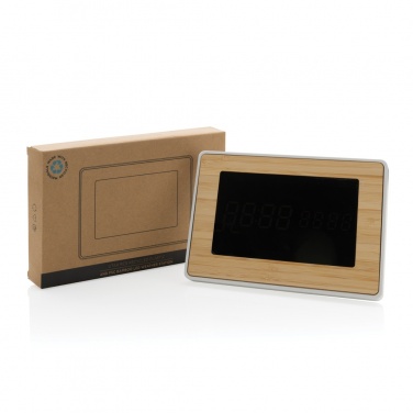 Logo trade promotional items image of: Utah RCS recycled plastic and bamboo LED clock