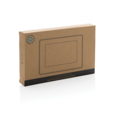 Logo trade business gifts image of: Utah RCS recycled plastic and bamboo LED clock