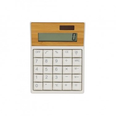 Logo trade promotional products image of: Utah RCS recycled plastic and  bamboo calculator
