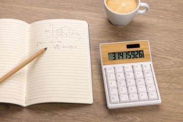 Logotrade promotional merchandise photo of: Utah RCS recycled plastic and  bamboo calculator