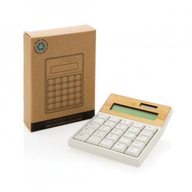 Logotrade promotional giveaway image of: Utah RCS recycled plastic and  bamboo calculator