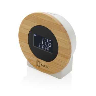 Logotrade promotional giveaways photo of: Utah RCS rplastic and bamboo LCD desk clock