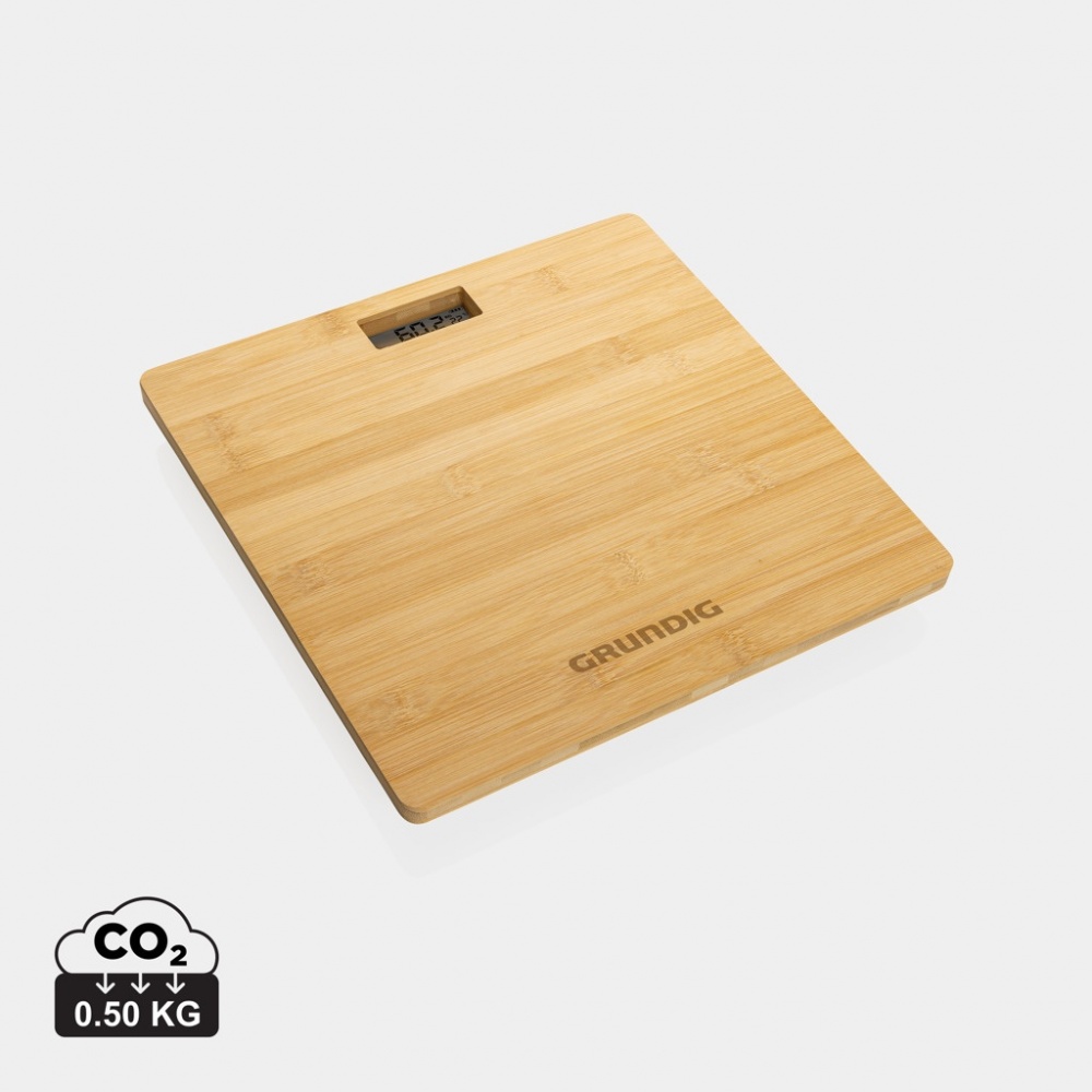 Logo trade promotional merchandise picture of: Grundig Bamboo Digital Body Scale
