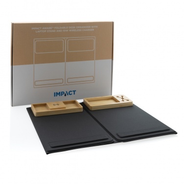 Logo trade promotional items image of: Impact AWARE RPET Foldable desk organizer with laptop stand