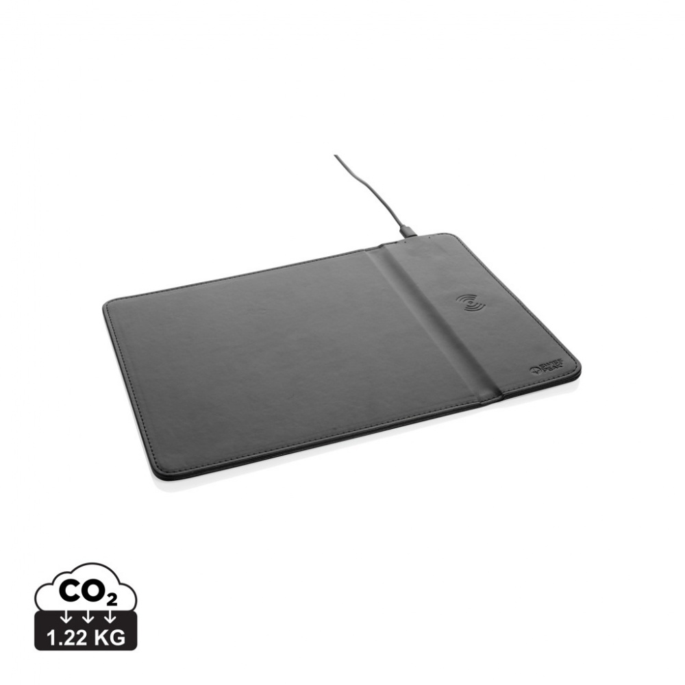 Logo trade promotional products image of: Swiss Peak RCS recycled PU 10W wireless charging mousepad