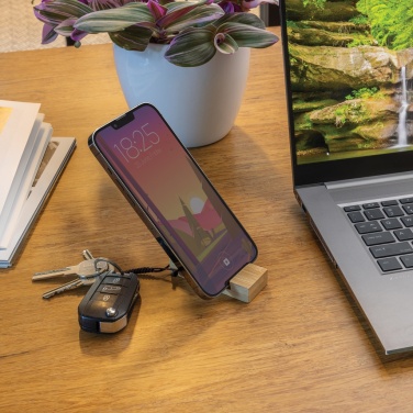 Logotrade corporate gift image of: Standkey bamboo keychain phone stand