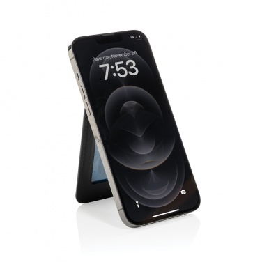 Logo trade promotional products image of: Magstand RCS recycled PU magnetic phone wallet with stand