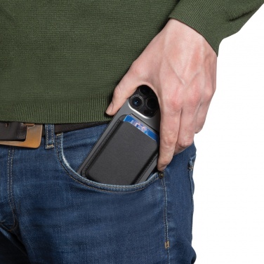 Logotrade promotional giveaway picture of: Magstand RCS recycled PU magnetic phone wallet with stand