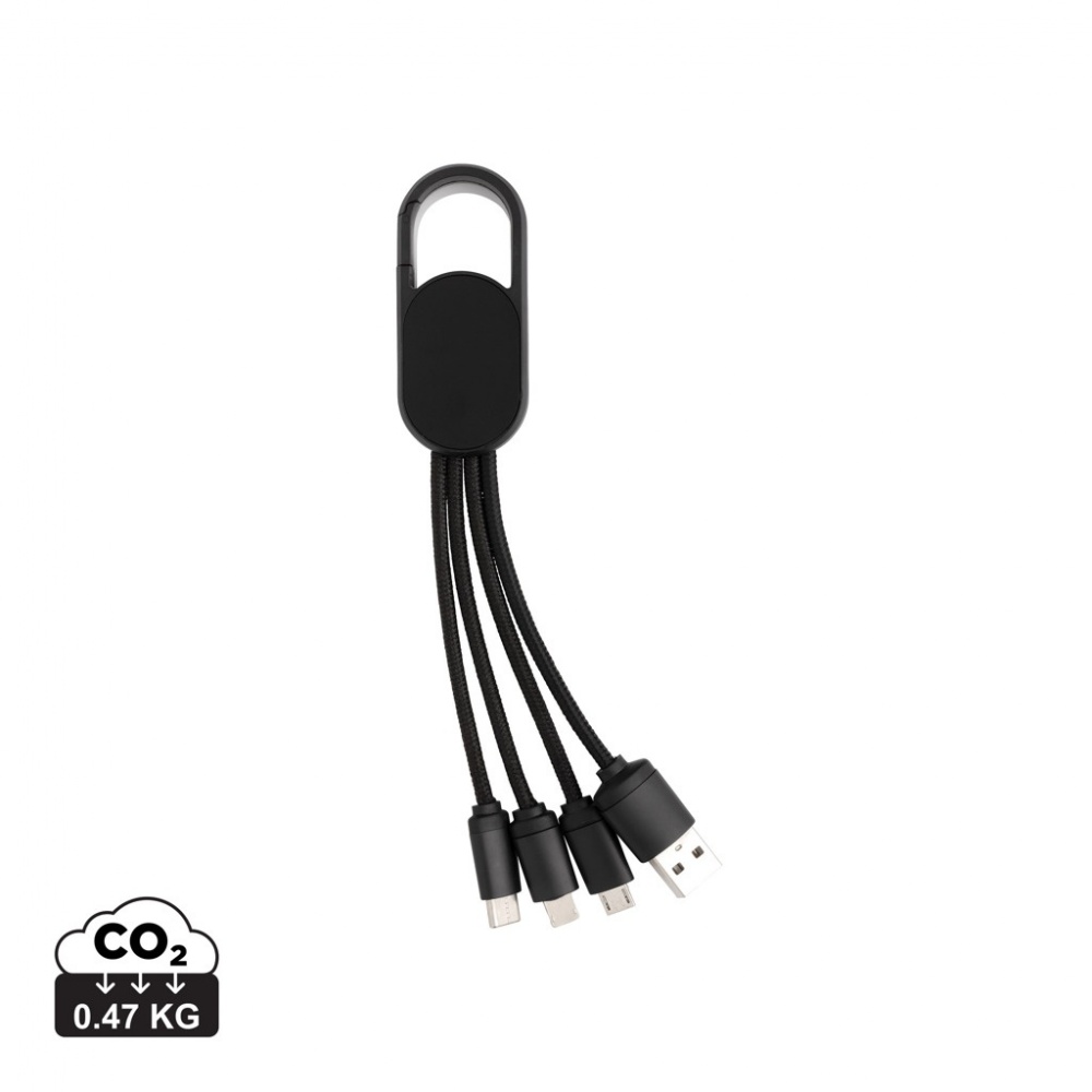 Logo trade promotional merchandise picture of: 4-in-1 cable with carabiner clip