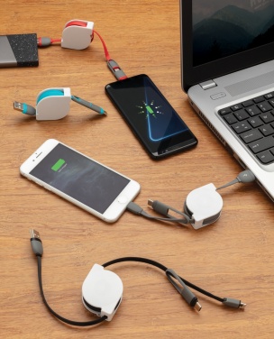 Logo trade business gift photo of: 3-in-1 retractable cable