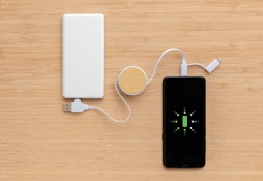 Logotrade promotional gift picture of: RCS recycled plastic Ontario 6-in-1 retractable cable