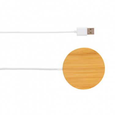Logotrade business gift image of: 10W bamboo magnetic wireless charger