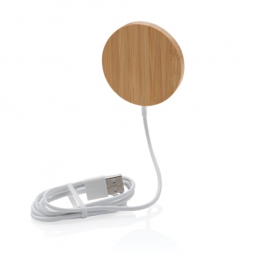 Logo trade promotional giveaway photo of: 10W bamboo magnetic wireless charger