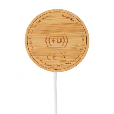 Logotrade corporate gift image of: 10W bamboo magnetic wireless charger