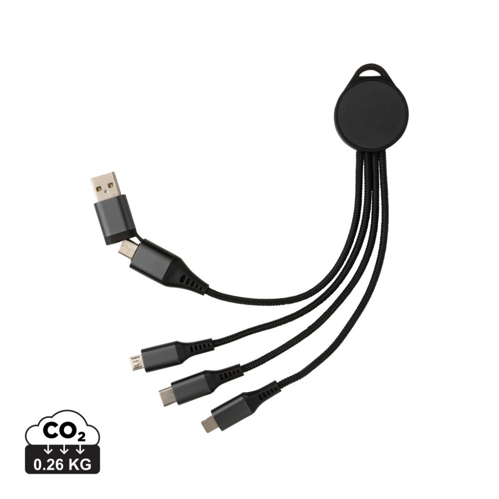 Logo trade promotional product photo of: Terra RCS recycled aluminium 6-in-1 charging cable