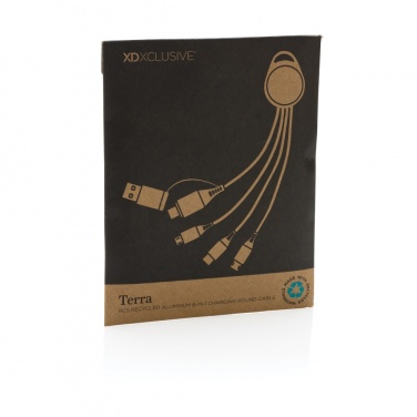 Logo trade corporate gifts image of: Terra RCS recycled aluminium 6-in-1 charging cable