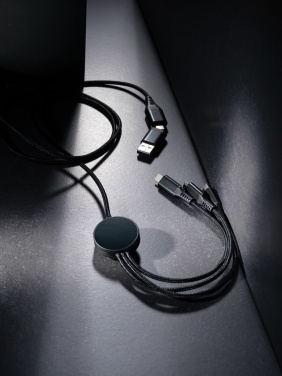 Logo trade corporate gifts image of: Terra RCS recycled aluminium 120cm 6-in-1 cable