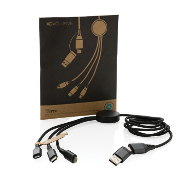 Logotrade promotional gift picture of: Terra RCS recycled aluminium 120cm 6-in-1 cable